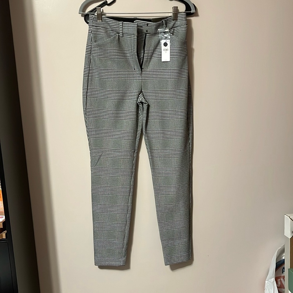 Express Editor High Waisted Plaid Skinny Dress Pant